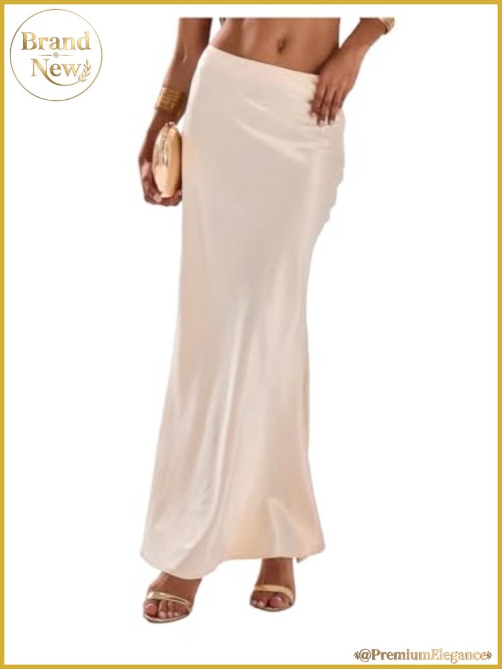 Women's Satin Maxi Skirt Low Rise Fishtail Bodycon Going Out